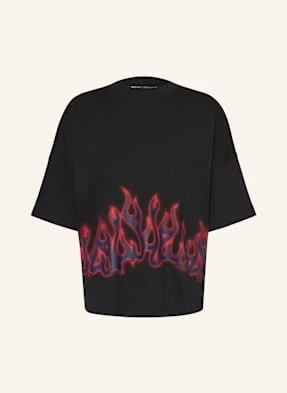 Palm Angels Koszulka Oversize Flames schwarz