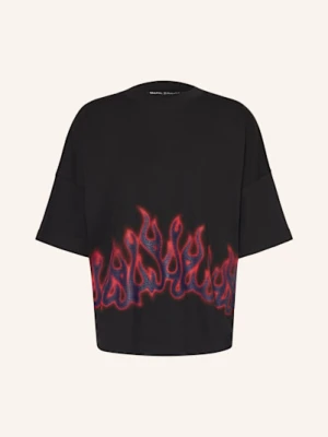 Palm Angels Koszulka Oversize Flames schwarz