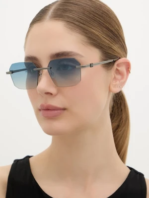 Palm Angels okulary przeciwsłoneczne kwadratowe srebrny