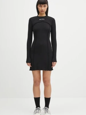 Palm Angels sukienka Classic Logo Rib kolor czarny mini dopasowana PWDH004C99FAB0011003
