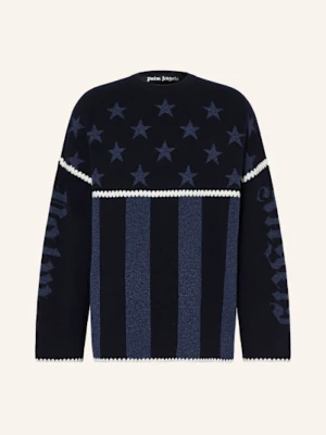 Palm Angels Sweter Stars & Stripes blau