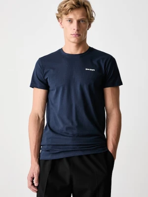Palm Angels T-shirt basic damski bawełniany z elastanem granatowy