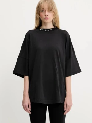 Palm Angels t-shirt bawełniany Back Curved Logo Loose damski kolor czarny PWAA023S25JER0041001