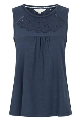 Palma damska koszulka bez rękawów z haftem - Navy Mountain Warehouse