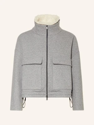 Pamela Henson Kurtka Z Odpinanym Sztucznym Futrem grau