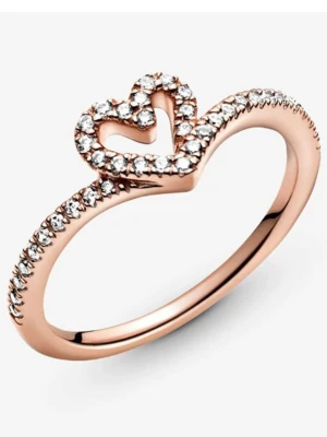 Pandora Pozłacany pierścionek z cyrkoniami rozmiar: 50