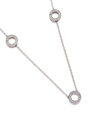 Pandora Srebrny naszyjnik z elementami ozdobnym - dł. 50 cm rozmiar: onesize