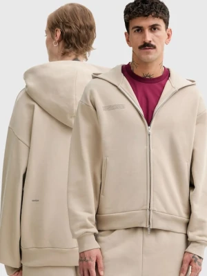 Pangaia bluza bawełniana kolor beżowy z kapturem gładka 10002675