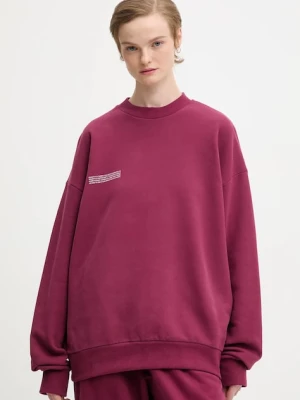 Pangaia bluza bawełniana kolor bordowy z nadrukiem 10000183