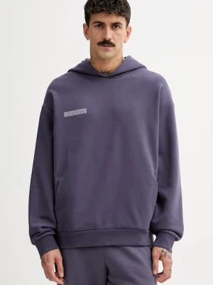 Pangaia bluza bawełniana kolor fioletowy z kapturem gładka 10000180