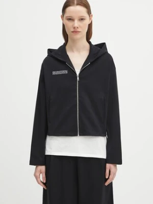 Pangaia bluza DNA Double Jersey Zip Up Hoodie damska kolor czarny z kapturem gładka 10002361
