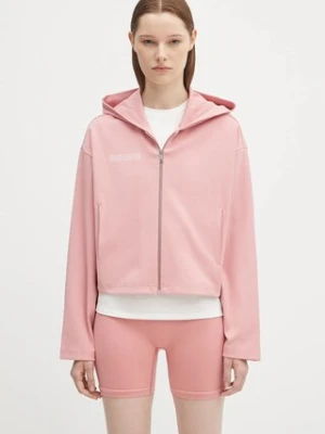 Pangaia bluza DNA Double Jersey Zip Up Hoodie damska kolor różowy z kapturem gładka 10002361