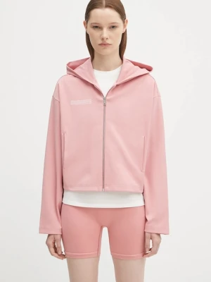 Pangaia bluza DNA Double Jersey Zip Up Hoodie damska kolor różowy z kapturem gładka 10002361