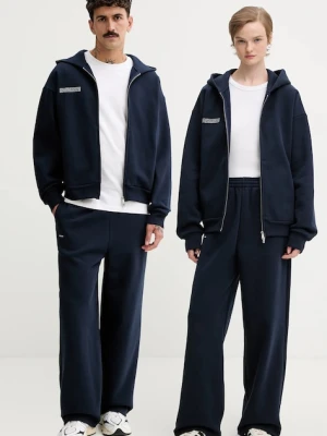 Pangaia spodnie dresowe bawełniane kolor granatowy gładkie 10002676