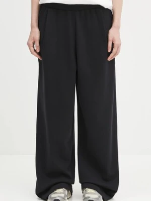 Pangaia spodnie dresowe DNA Double Jersey Pleated Trousers damskie kolor czarny z nadrukiem 10002356