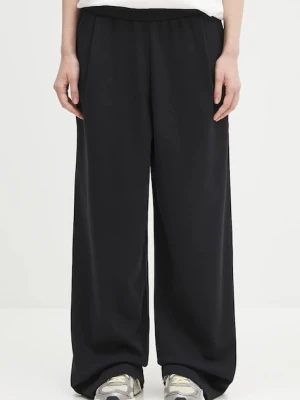 Pangaia spodnie dresowe DNA Double Jersey Pleated Trousers damskie kolor czarny z nadrukiem 10002356