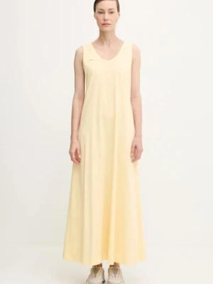 Pangaia sukienka bawełniana Midweight Long Dress kolor żółty maxi prosta 10002554