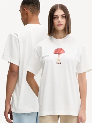 Pangaia t-shirt bawełniany kolor biały z nadrukiem 10002601