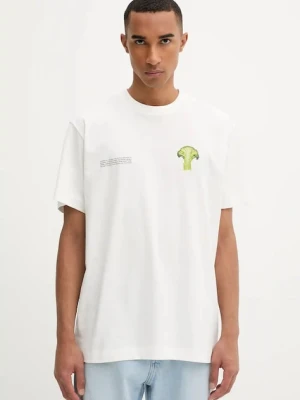 Pangaia t-shirt bawełniany kolor biały z nadrukiem 10002602