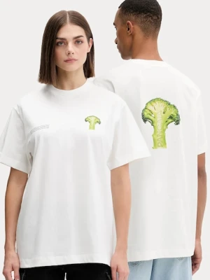 Pangaia t-shirt bawełniany kolor biały z nadrukiem 10002602