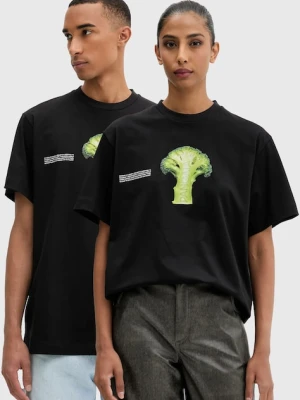 Pangaia t-shirt bawełniany kolor czarny z nadrukiem 10002603