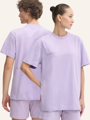 Pangaia t-shirt bawełniany kolor fioletowy z nadrukiem