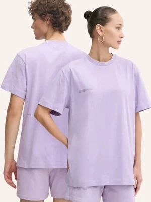 Pangaia t-shirt bawełniany kolor fioletowy z nadrukiem