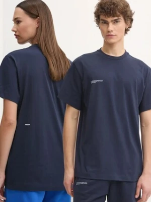 Pangaia t-shirt bawełniany kolor granatowy z nadrukiem