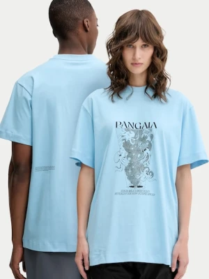Pangaia t-shirt bawełniany kolor niebieski z nadrukiem 10002436