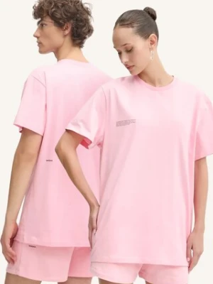 Pangaia t-shirt bawełniany kolor różowy z nadrukiem