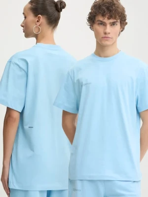 Pangaia t-shirt bawełniany kolor turkusowy z nadrukiem