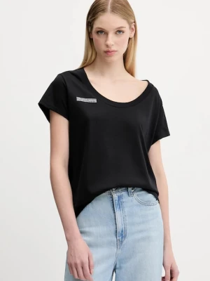 Pangaia t-shirt bawełniany Lightweight Scoop Neck T-Shirt damski kolor czarny 10002565