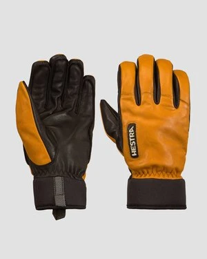 Rękawice narciarskie męskie Hestra Army Leather Wool Terry - 5 finger brązowo-czarne
