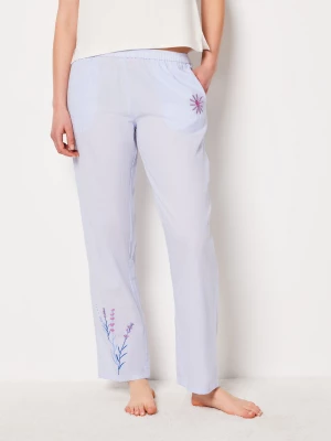 Pantalon de pyjama brodé en coton Etam