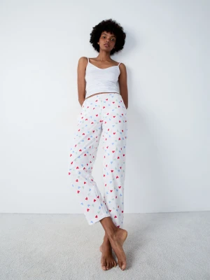 Pantalon de pyjama en coton à cœurs Etam