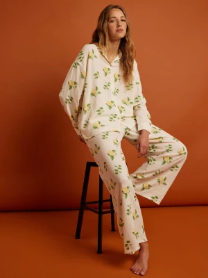Pantalon de pyjama en lin imprimé citrons Etam