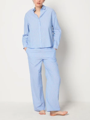 Pantalon de pyjama rayé brodé en coton Etam