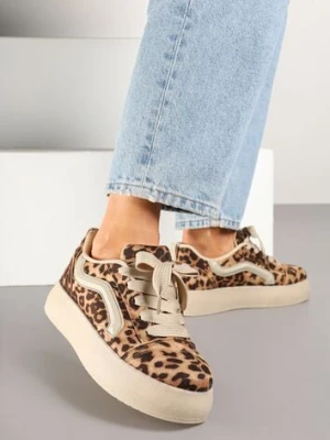 Panterkowe Sneakersy Kultowe Tenisówki na Grubej Podeszwie Nurisora