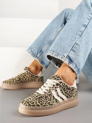 Panterkowe Sneakersy Tenisówki Ozdobione Paskami Falovinia Marquiiz Panterkowy