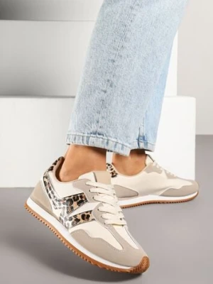 Panterkowe Sneakersy z Geometrycznym Wzorem i Metaliczną Wstawką Zolio via giulia