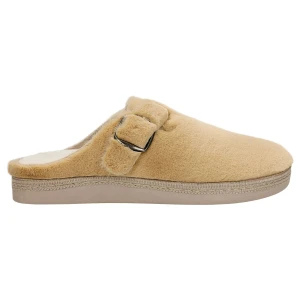Jasnobrązowe futerkowe pantofle relaks r 34012-12