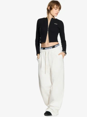 Pants Oversized spodnie dresowe damskie białe Prosto