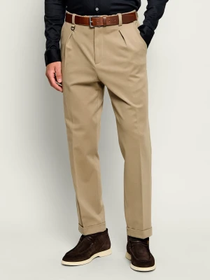 PAOLO PECORA Spodnie chino | Regular Fit beżowy