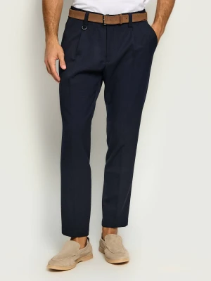 PAOLO PECORA Spodnie chino | Regular Fit granatowy