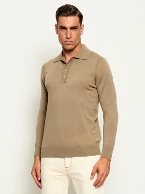PAOLO PECORA Wełniane polo | Regular Fit beżowy