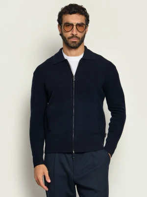 PAOLO PECORA Wełniany sweter | Regular Fit granatowy