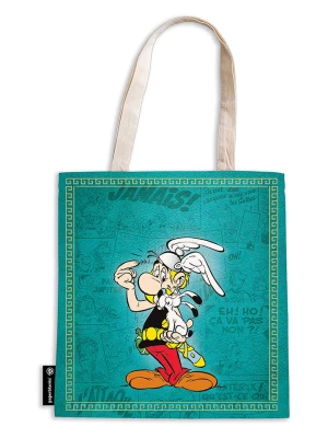 Paperblanks Torba "Asterix the Gaul" w kolorze turkusowym na zakupy - 38 x 38 cm rozmiar: onesize