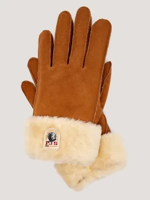 PARAJUMPERS Skórzane rękawiczki | shearling