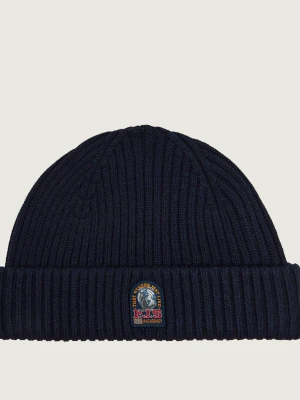 PARAJUMPERS Wełniana czapka Matio granatowy