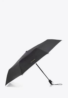 Parasol automatyczny z ozdobną lamówką czarno - biały Wittchen